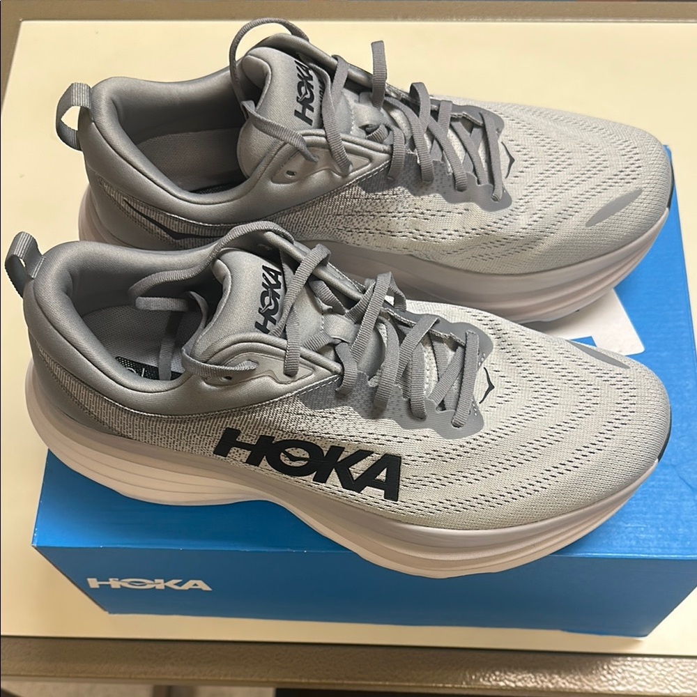 HOKA Mens Bondi Gray (SHMS)Running Shoes
